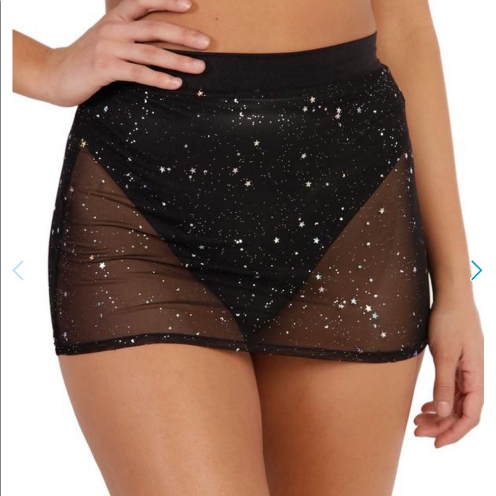Iheartraves holo star mini skirt